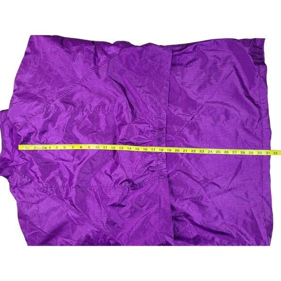 Womens Vintage Windbreaker Jacket 80s Size 14 16 Purple Komitor - Picture 4 of 5
